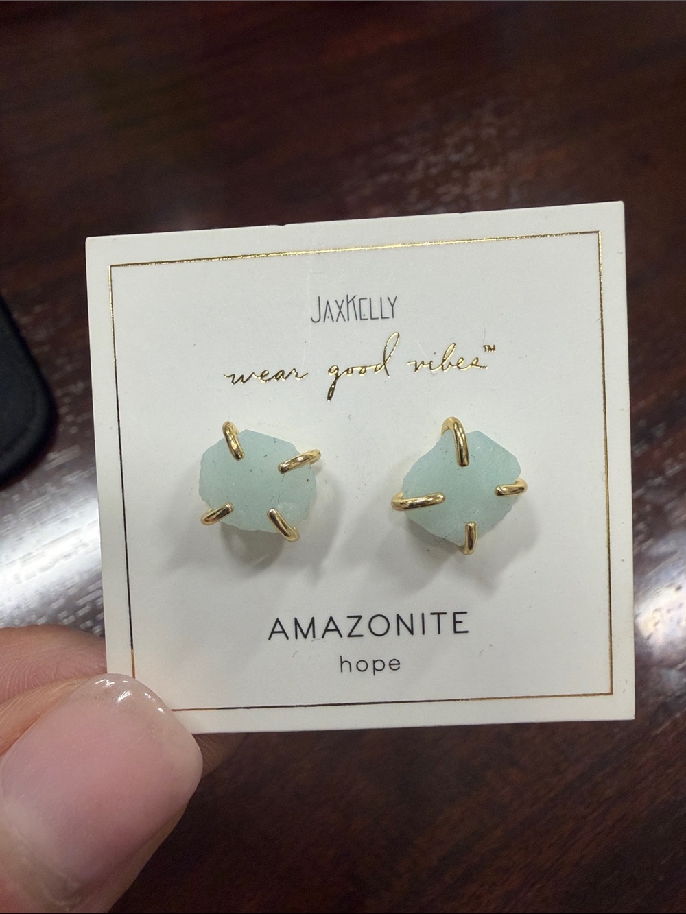 Jaxkelly Amazonite “hope” earrings brand new